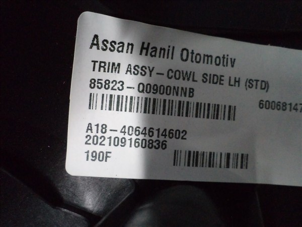 Hyundai İ20 Bayon Sol Ön Direk Alt Trimi 85823-Q0000 85825-Q0000 CP