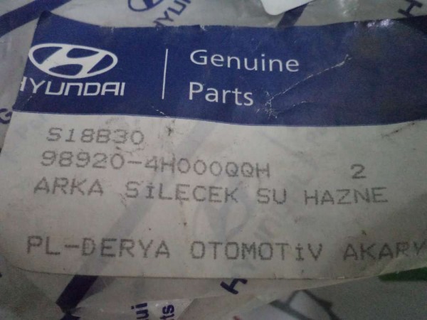 Hyundai Starex Arka Silecek Su Haznesi Orj 98920-4H000 YP (ED-108)