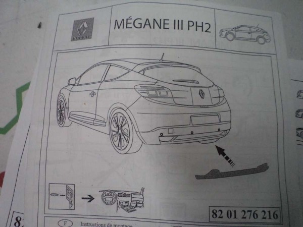 Renault Megane 3 Arka Tampon Spoyler D95 Orj 8201276216 YP (EA-130)