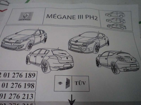 Renault Megane 3 Arka Tampon Spoyler D95 Orj 8201276216 YP (EA-130)