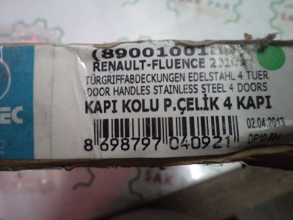 Renault Fluence Kapı Kolu Paslanmaz Çelik 4 Kapı 8900100189 YP (AB130)