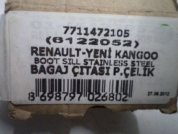 Renault Kangoo 2 Plaka Üstü Paslanmaz Çelik 7711472105 YP (AB130)