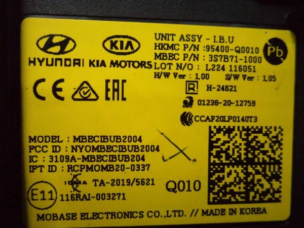 Hyundai İ20 Kontrol Ünitesi Beyin ECU Sökme 95400-Q0010 YP (İB-122)