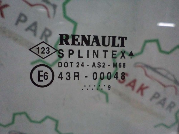 Renault Clio 2 Sol Arka Kapı Camı Orjinal Sıfır 7701470654 YP (GA-110)