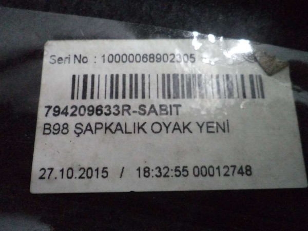 Renault Clio 4 Bagaj Rafı Pandizot Orjinal Sökme 794209633R YP (GA-130)