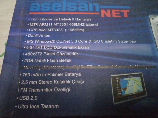 Aselsan ASN 3030 Navigasyon Cihazı Orjinal Sıfır YP (BC-129)