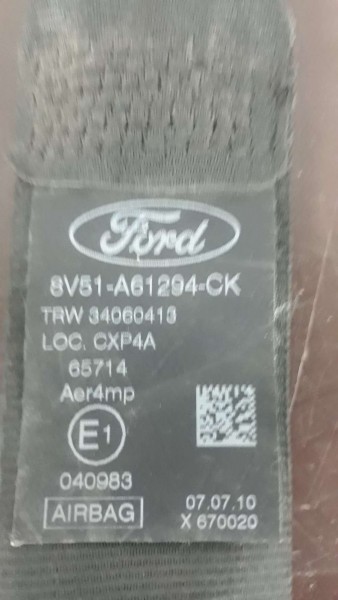 Ford Fiesta Ön Sağ Emniyet Kemeri Orj CP 8V51-A61294-CK (DB-120)